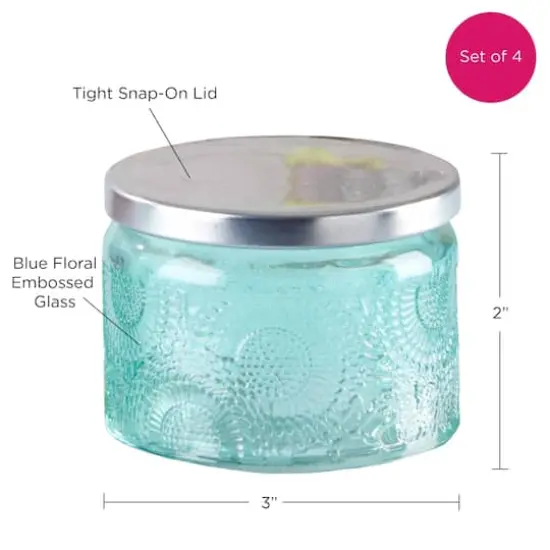 Kate Aspen&reg; Garden Blooms Blue Glass Tea Light Holder, 4ct. {8}