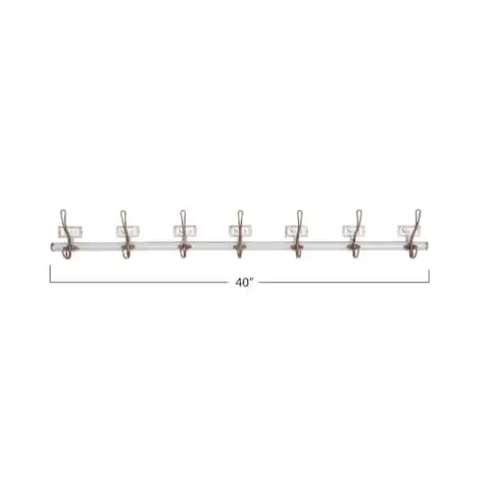 Hello Honey® 40'' Gray Metal Rod with 7 Numbered Wall Hooks {6}