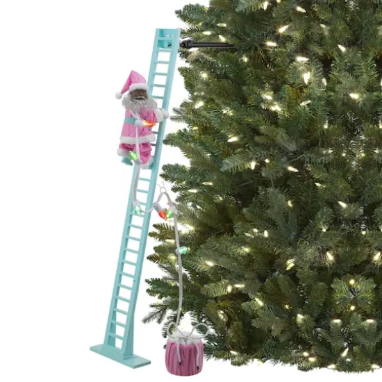 3.5ft. Animated Pastel Super Climbing Santa {1}