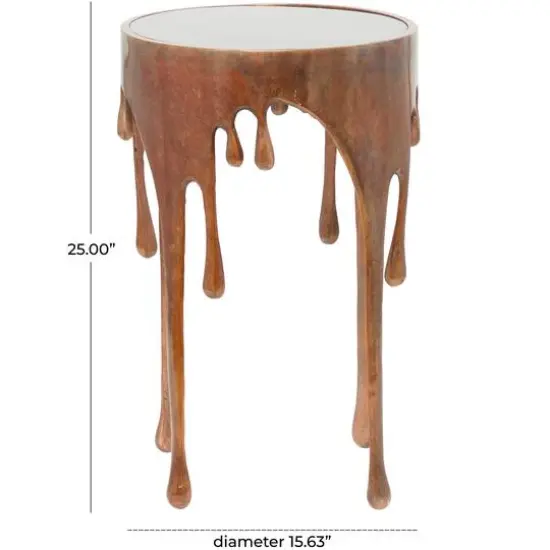 25" Bronze Melting Drip Design Accent Table  {6}