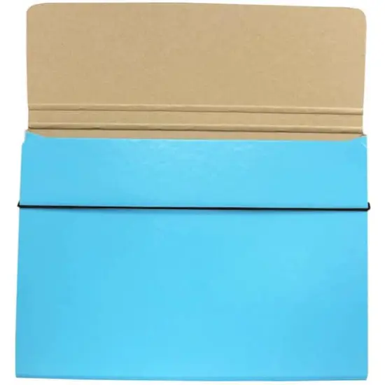 JAM Paper Strong Thin Portfolio Carrying Case with Elastic Band Closure Sky Blue {5}