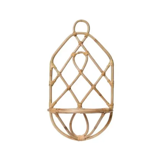 Hello Honey&reg; Natural Decorative Woven Rattan Wall Shelf {1}