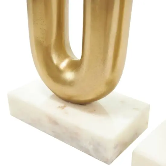 Gold Aluminum U-Shaped Candle Holder Set {4}