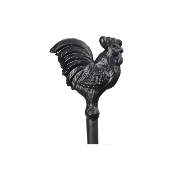 Hello Honey® 18.5" 2-Tier Wood & Metal Round Trays With Rooster Top {3}