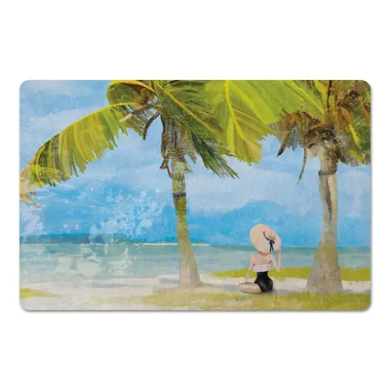 Woman Between Palms 27" x 18" Floor Mat {4}