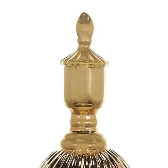 31.5" Gold Ceramic Decorative Jars with Grooves {6}