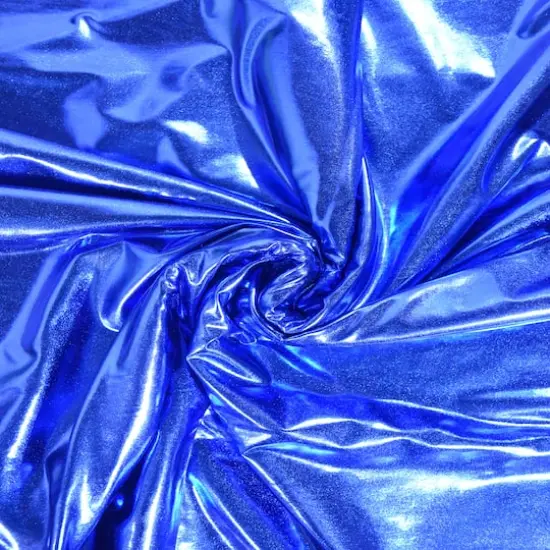 Feldman Blue Foiled Stretch Knit Fabric {1}