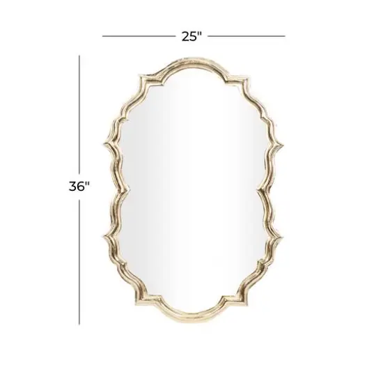 Gold Aluminum Contemporary Wall Mirror, 36" x 25" x 2" {7}