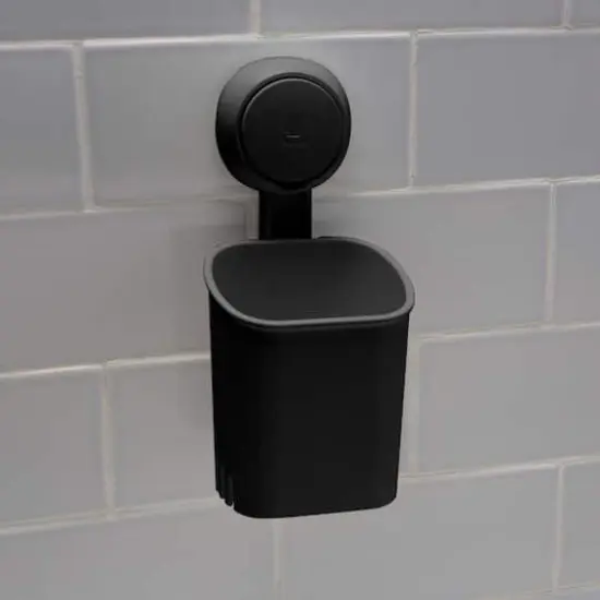 Bath Bliss Matte Black Gel Suction Toothbrush Holder {4}