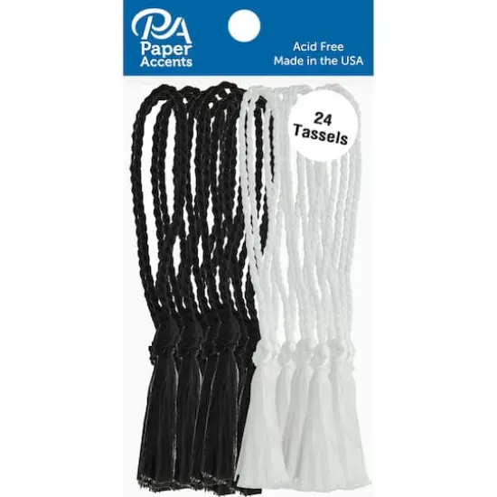 PA Paper&trade; Accents Black & White Tassels, 24ct. {1}