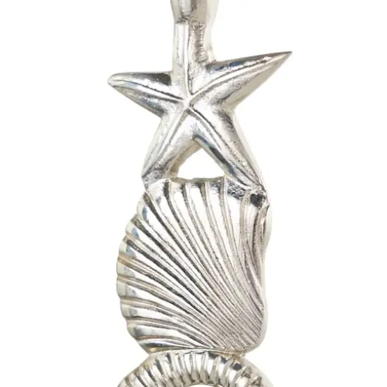 Aluminum Seashell Candle Holder Set Silver {3}