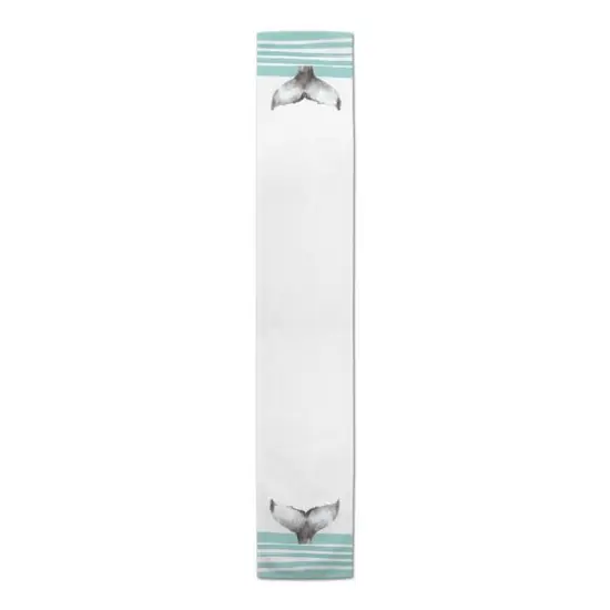Whale Tale With Stripes Indoor/Outdoor Table Runner Blue {1}