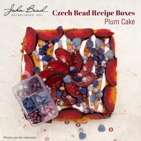 John Bead Czech Glass Recipe Box Beading Kit Plum Cake {4}