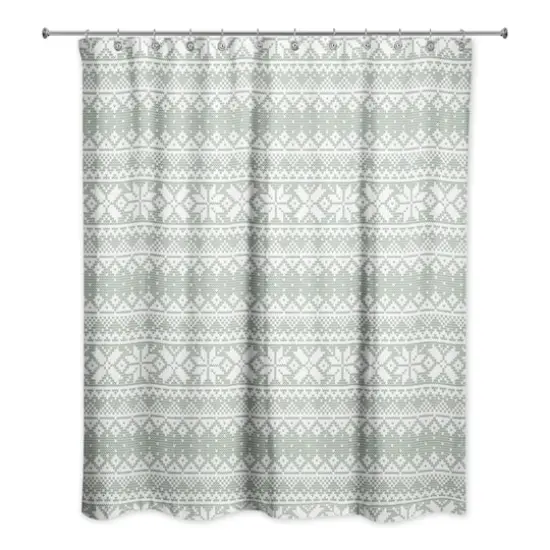 Sage Sweater Pattern Shower Curtain {1}