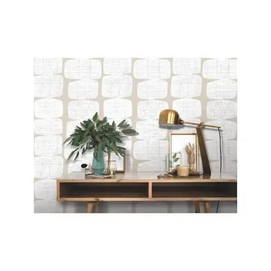 RoomMates White Mid-Century Beads Peel & Stick Wallpaper {4}