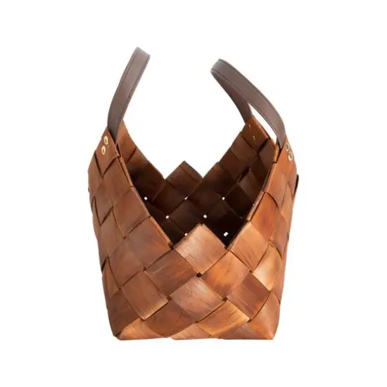 Hello Honey&reg; Brown Woven Seagrass Baskets with Leather Handles Set {7}