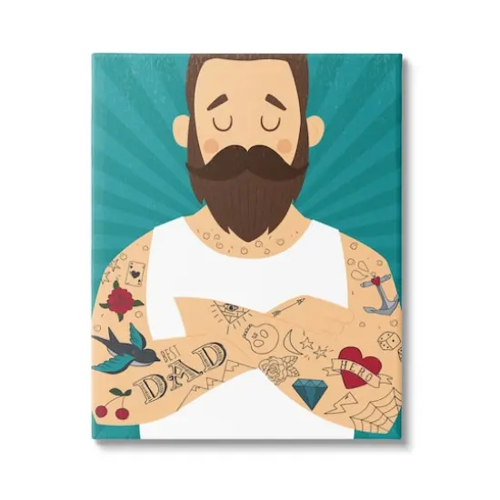 Stupell Industries Best Dad Father's Day Tattoos Canvas Wall Art {1}