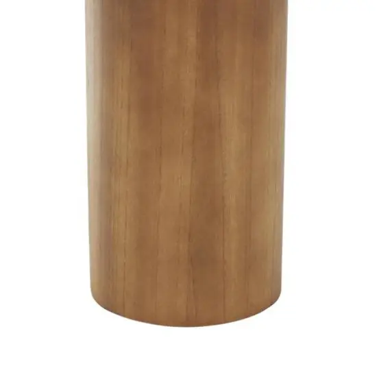 23" Brown Pedestal Side End Accent Table with Rounded Square Top {6}