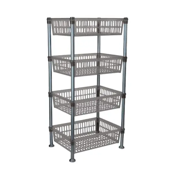 Kitchen Details Smoke Gray 4-Tier Slim Shelf {1}