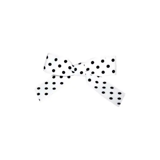 JAM Paper 2.5" Grosgrain Polka Dot Twist Tie Bows, 100ct. White and Black {1}