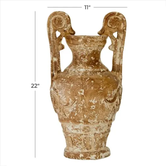 Light Brown Resin Farmhouse Vase, 22" x 11" x 11" {6}