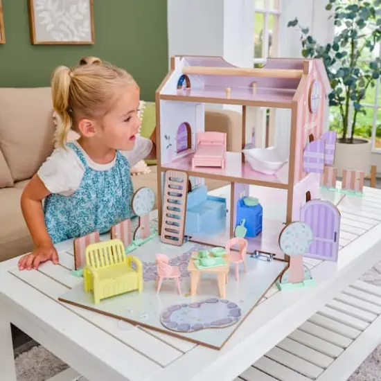 KidKraft Play & Store Cottage Wooden Dollhouse with 36 Accessories {4}