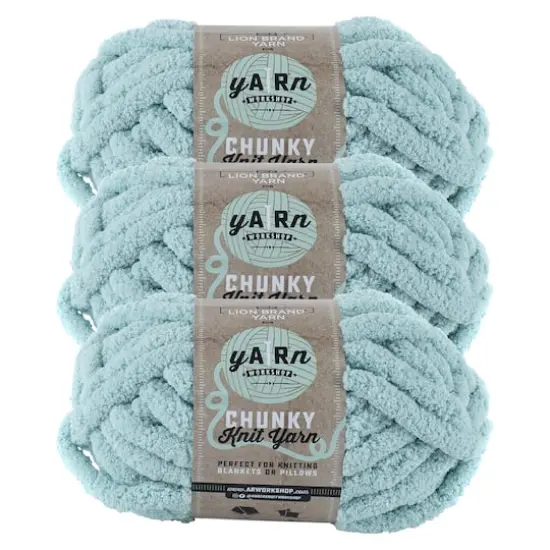 3 Pack Lion Brand&reg; Yarn Workshop Chunky Knit Yarn Light Aqua {1}