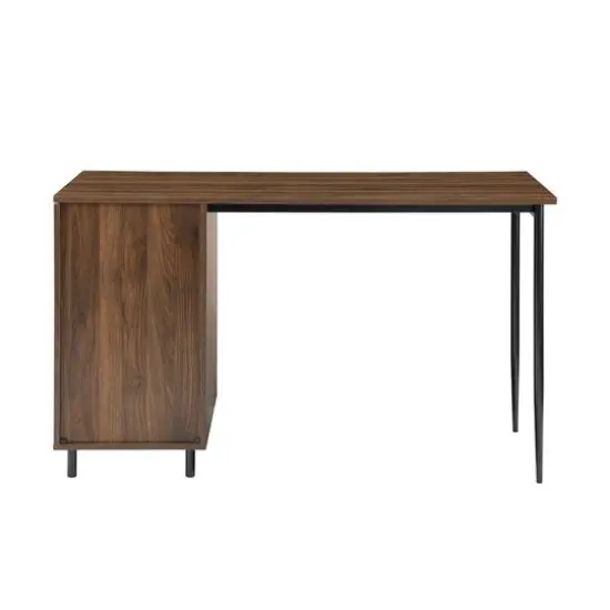 Walker Edison 52" Dark Walnut 3 Drawer Desk {4}