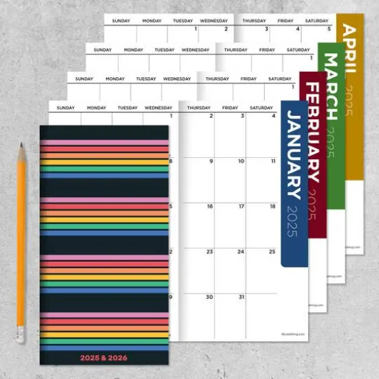 TF Publishing 2025-2026 Small Retro Stripe Monthly Pocket Planner {4}