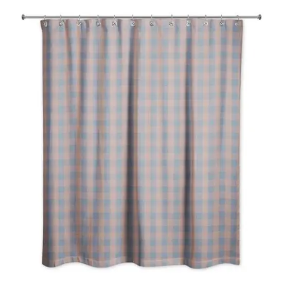 Plaid Shower Curtain Maroon {1}
