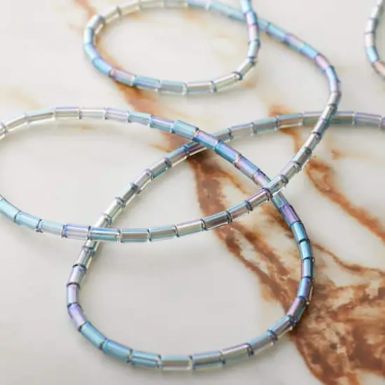 Glass Tube Beads, 4mm by Bead Landing&trade; Clear Blue {3}