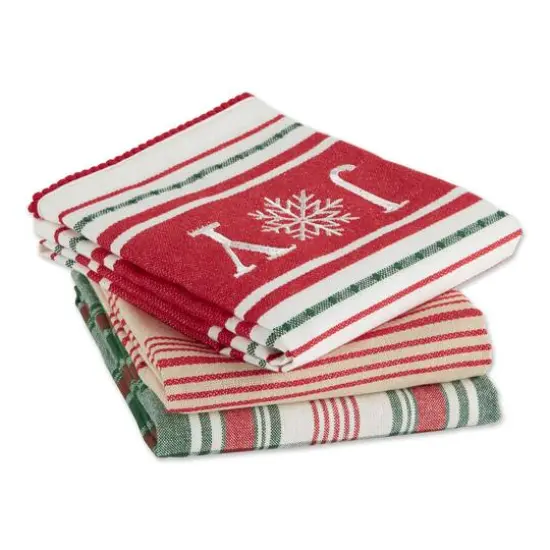 DII&reg; Assorted Joy Snowflake Dishtowel Set {3}