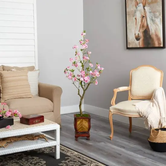 4.5ft. Cherry Blossom Tree in Decorative Planter {5}