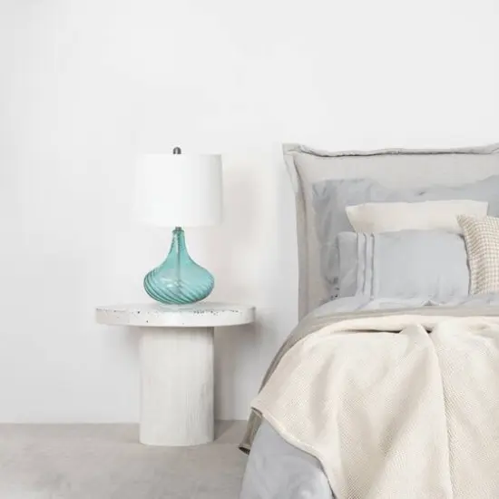 Lalia Home Classix 24" Blue Wavy Colored Glass Table Lamp {6}