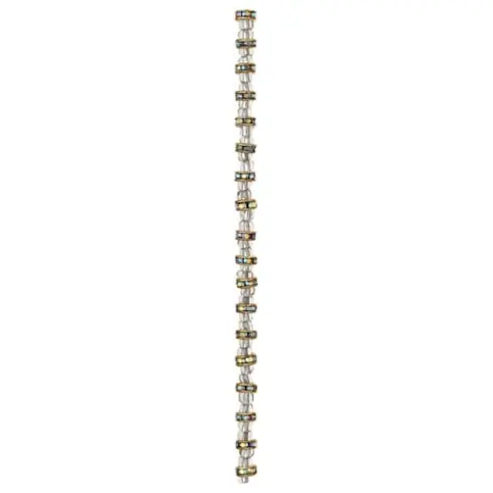 Metal Rhinestone Aurora Borealis Rondelle Beads, 6mm by Bead Landing&trade; {4}