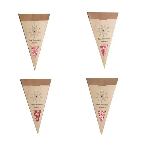 Hello Honey&reg; 24" Red LED Paper Star Ornaments Set {6}