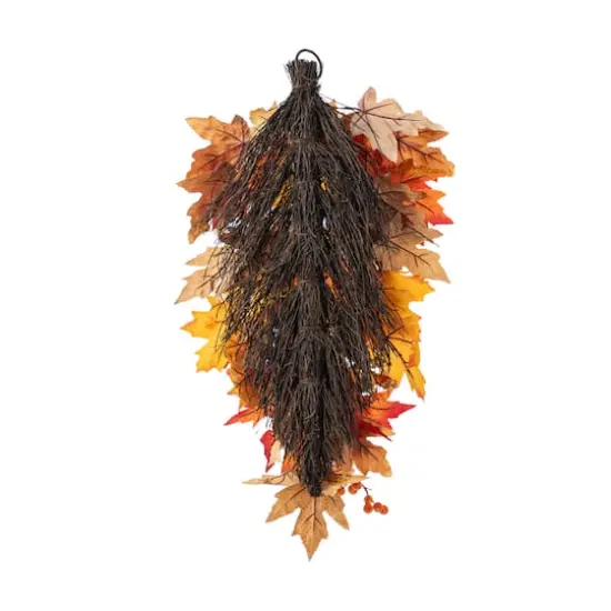 Glitzhome® 28" Fall Dahlia, Lotus Pod and Berry Swag {8}