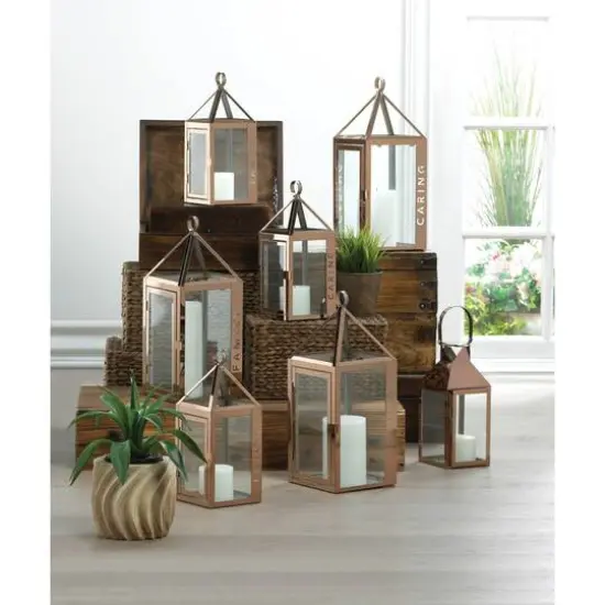 17.5" Large Rose Metal Caring Lantern {3}