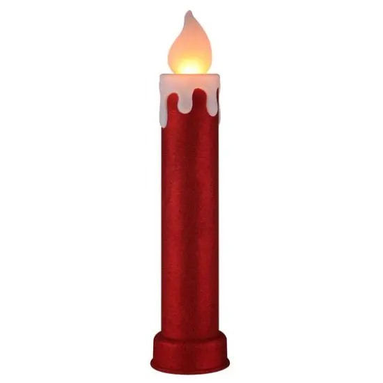 Mr. Christmas 36" Red Glittery Blow Mold Candle {1}
