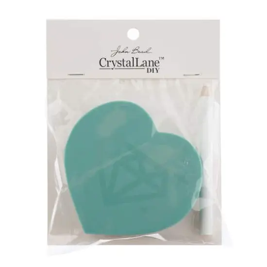 John Bead Crystal Lane DIY Teal Heart Rhinestone Sorting Trays with Pickup Stick {4}