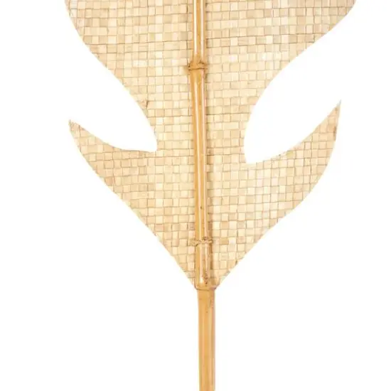 79" Light Brown Bamboo Wood Woven Palm Leaf Set {6}