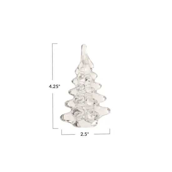 Hello Honey&reg; 4.25" Clear Decorative Glass Christmas Tree {4}