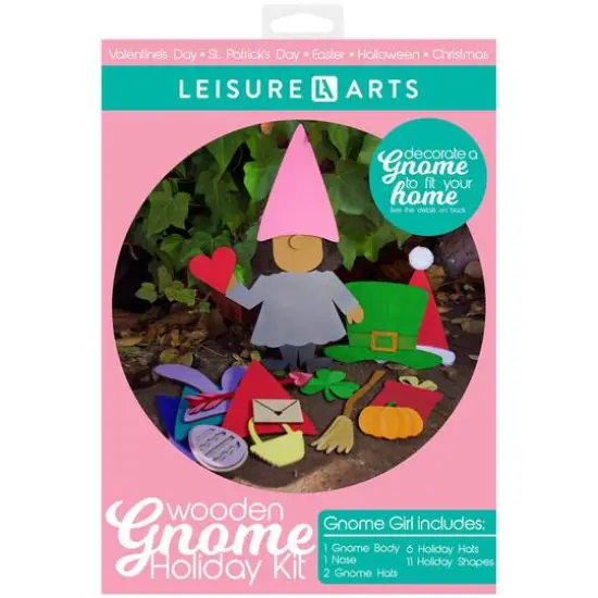 Leisure Arts&reg; Wooden Gnome Girl Holiday Kit {1}