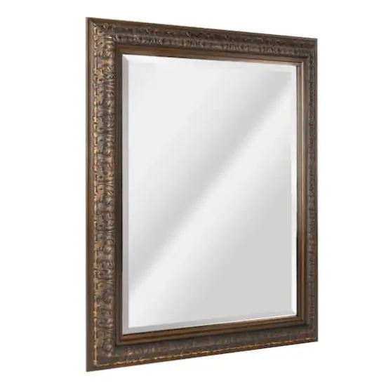 Head West&reg; 34.5" Ornate Bronze Rectangular Framed Beveled Wall Mirror {1}