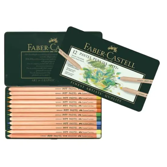 Faber-Castell&reg; Pitt&reg; 12 Color Pastel Pencil Tin Set {4}
