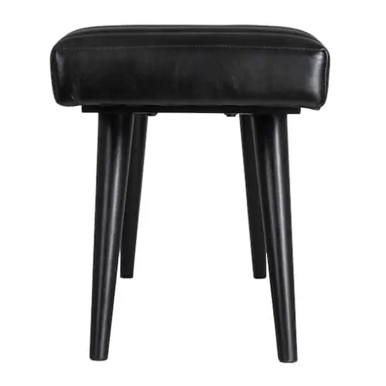 Hello Honey&reg; Black Mango Wood & Leather Grid Bench {3}