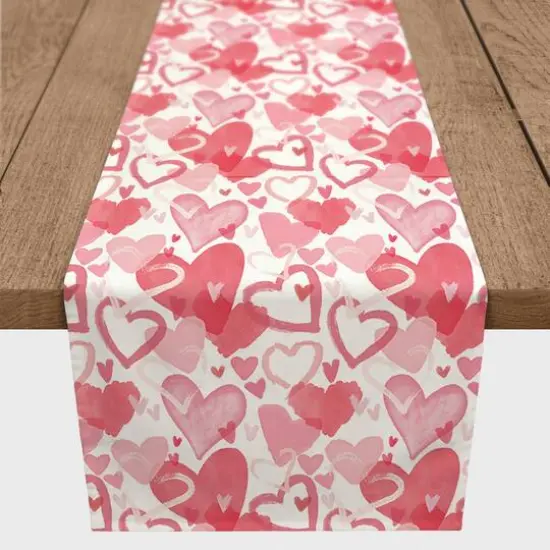 Heart Cluster Pattern 16" x 90" Cotton Twill Runner {1}