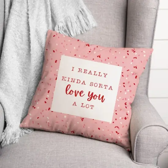 Really Love You Confetti Throw Pillow, 18" x 18" {4}
