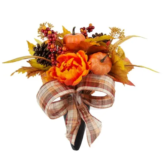 Orange Peony & Pumpkin Remembrance Cone by Ashland&reg; {1}