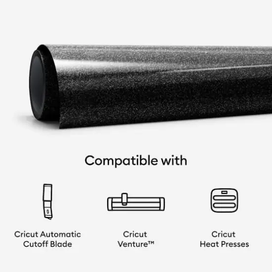 Cricut&reg; Smart Iron-On&trade; Glitter, 25" x 5ft. Black {9}